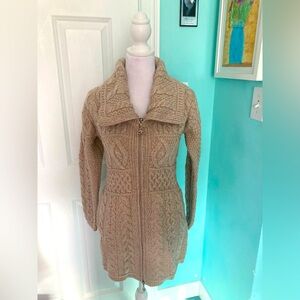 Aran Crafts Tan Cable Knit Sweater